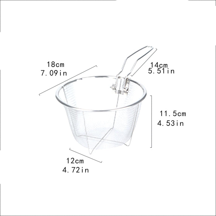 Stainless Steel Deep Fry Basket Easy to Use Deep Fryer Strainer for Barbecue