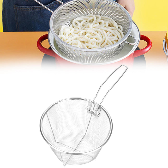 Stainless Steel Deep Fry Basket Easy to Use Deep Fryer Strainer for Barbecue