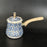 Stainless Steel Turkish Coffee Pot with Lid Melting Butter and Chocolate Pot 550ml Blue Pattern