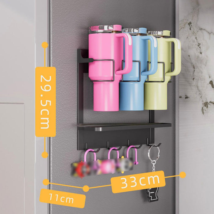 Water Bottle Holder Hanging Water Bottle Rack for Countertop Pantry Cupboard black 3 cup