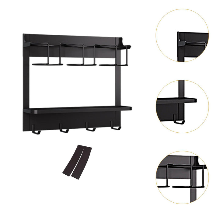 Water Bottle Holder Hanging Water Bottle Rack for Countertop Pantry Cupboard black 3 cup