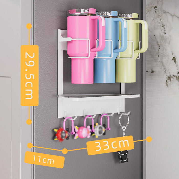 Water Bottle Holder Hanging Water Bottle Rack for Countertop Pantry Cupboard white  3 cup