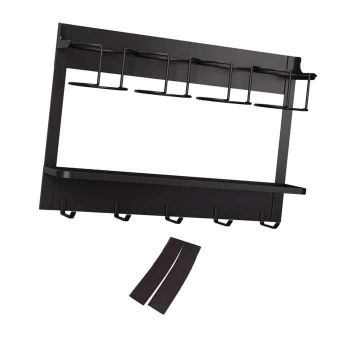 Water Bottle Holder Hanging Water Bottle Rack for Countertop Pantry Cupboard black  4 cup