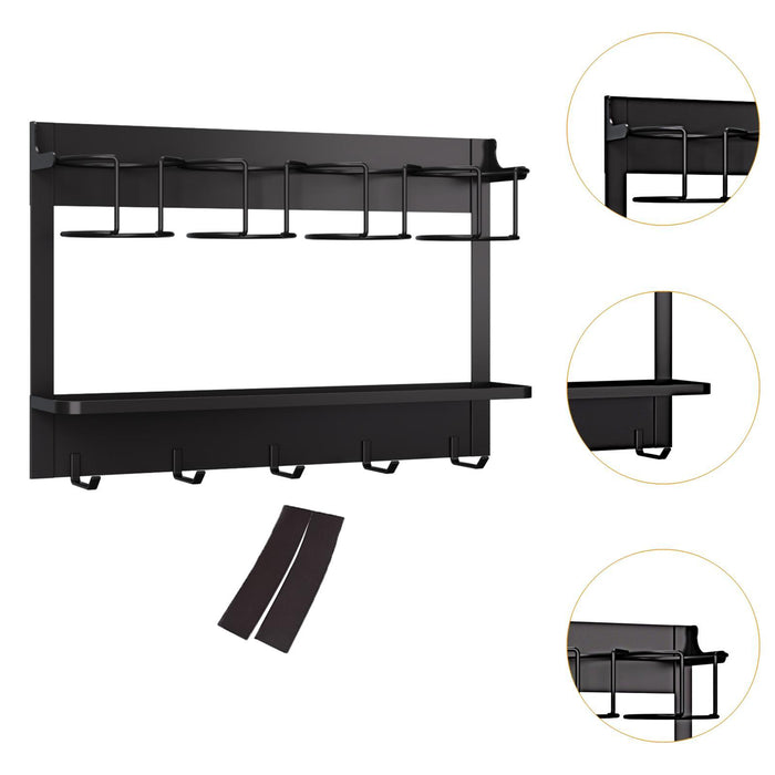 Water Bottle Holder Hanging Water Bottle Rack for Countertop Pantry Cupboard black  4 cup