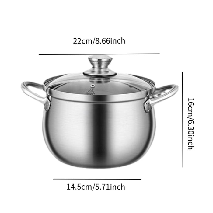 Stainless Steel Stocking Pot Soup Pasta Stew Pot for Gas Induction Cooker Party 20cm