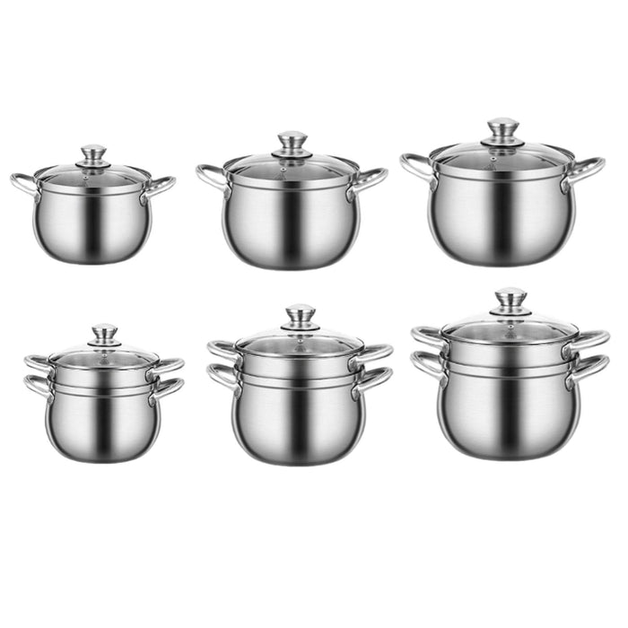 Stainless Steel Stocking Pot Soup Pasta Stew Pot for Gas Induction Cooker Party 20cm