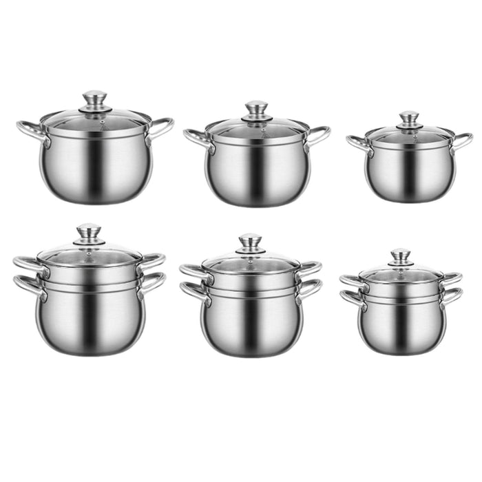 Stainless Steel Stocking Pot Soup Pasta Stew Pot for Gas Induction Cooker Party 20cm