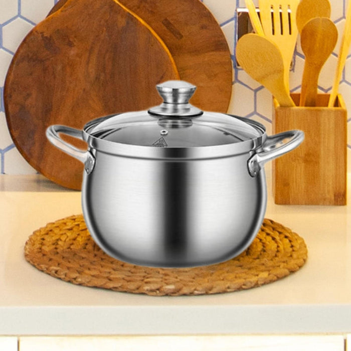 Stainless Steel Stocking Pot Soup Pasta Stew Pot for Gas Induction Cooker Party 20cm