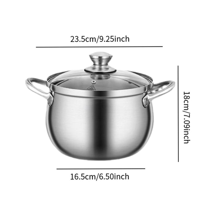 Stainless Steel Stocking Pot Soup Pasta Stew Pot for Gas Induction Cooker Party 22cm