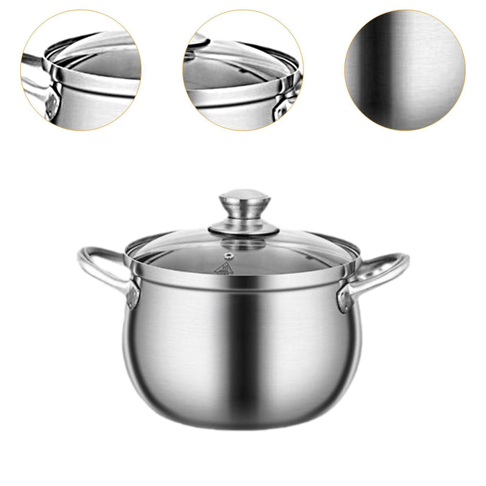 Stainless Steel Stocking Pot Soup Pasta Stew Pot for Gas Induction Cooker Party 24cm