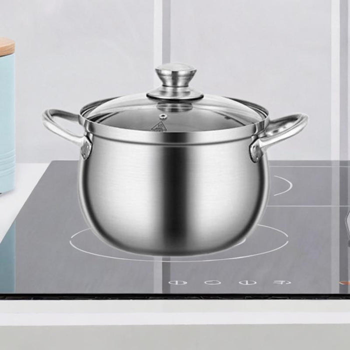 Stainless Steel Stocking Pot Soup Pasta Stew Pot for Gas Induction Cooker Party 24cm