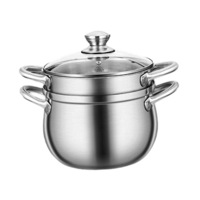 Stainless Steel Stocking Pot Soup Pasta Stew Pot for Gas Induction Cooker Party 20cm and Steam grid