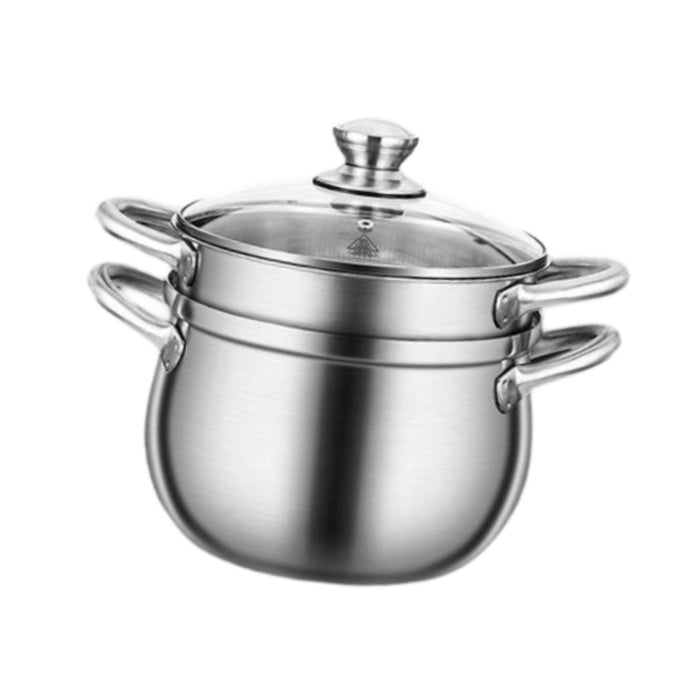 Stainless Steel Stocking Pot Soup Pasta Stew Pot for Gas Induction Cooker Party 20cm and Steam grid