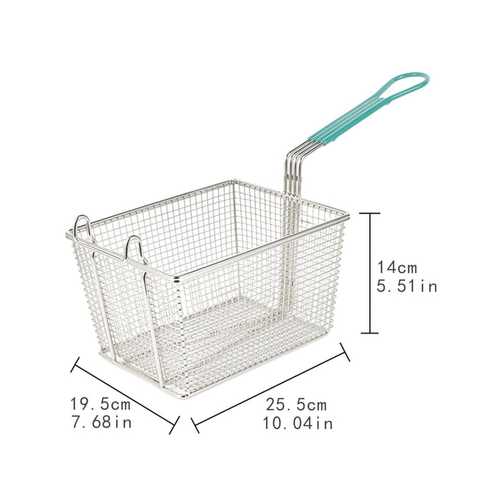 Wire Mesh Deep Frying Basket 10x7.6x5.5inch for Kitchen Anti Scalding Handle