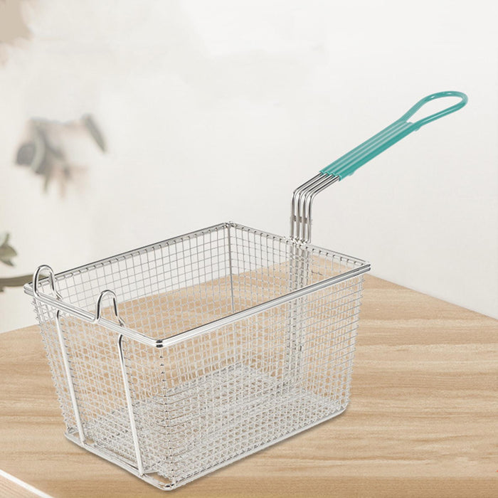 Wire Mesh Deep Frying Basket 10x7.6x5.5inch for Kitchen Anti Scalding Handle