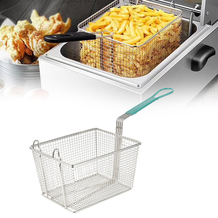 Wire Mesh Deep Frying Basket 10x7.6x5.5inch for Kitchen Anti Scalding Handle