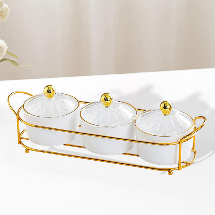 Dried Fruit Tray Set Multipurpose Candy Dish for Wedding Living Room Kitchen White