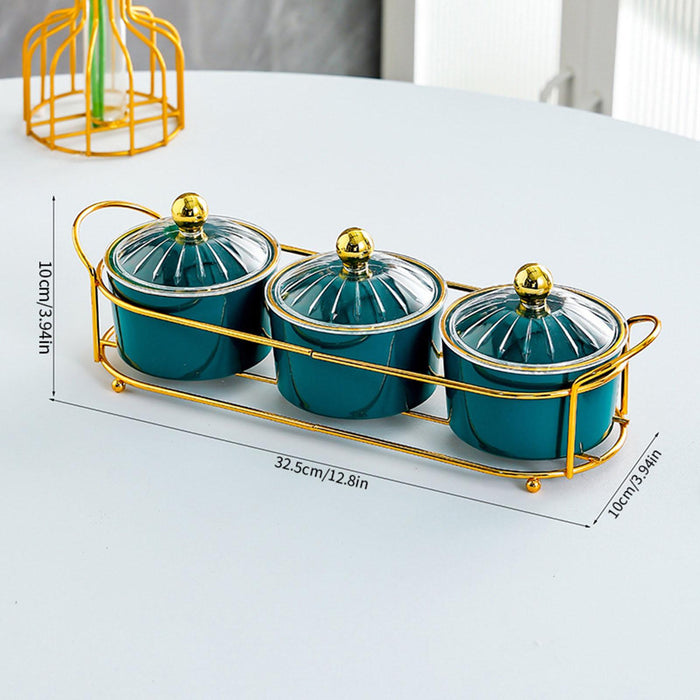 Dried Fruit Tray Set Multipurpose Candy Dish for Wedding Living Room Kitchen Green