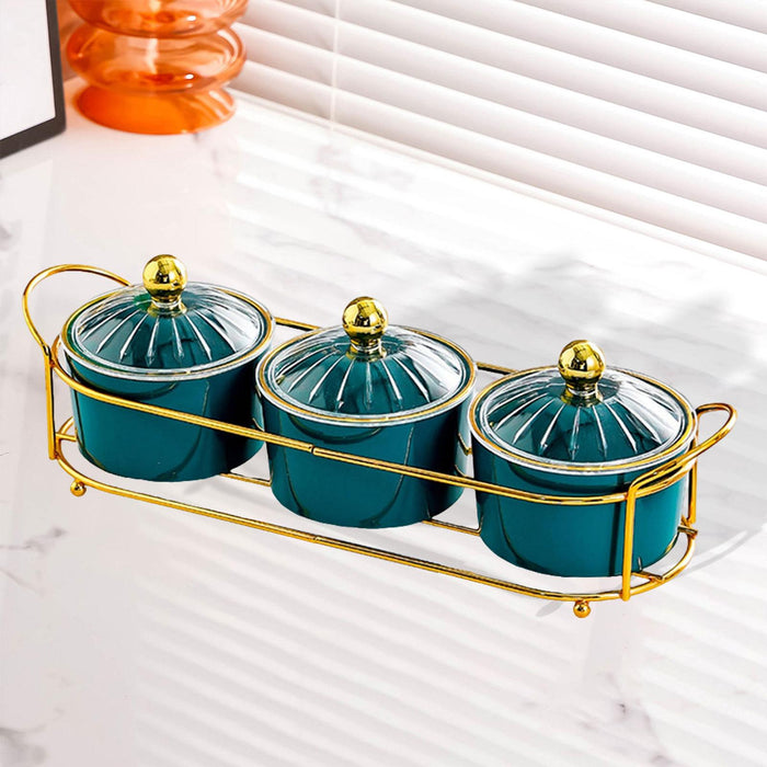 Dried Fruit Tray Set Multipurpose Candy Dish for Wedding Living Room Kitchen Green