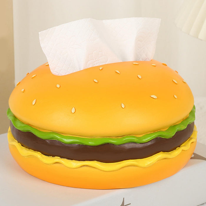 Tissue Box Cover Burger Shaped Tissue Dispenser Box for Washroom Home Office