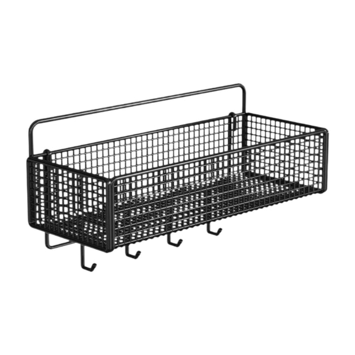 Towel Wall Shelf Floating Shelf Black Sundries Storage Rack Basket Organizer