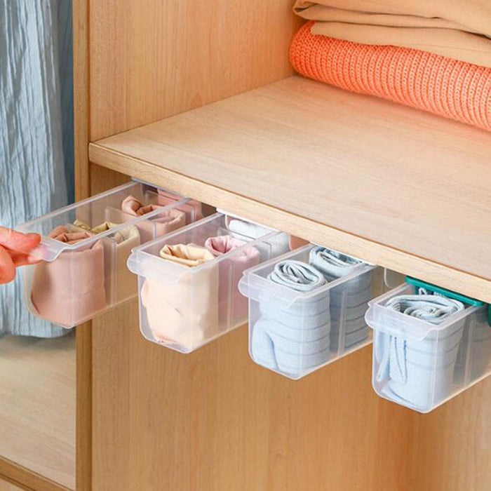 Underwear Drawer Storage Box with Compartments for Seasonings Spice Clothes white