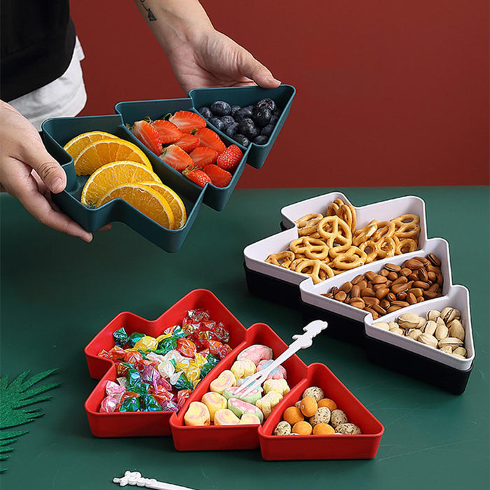 10x Christmas Tree Platter Nut and Candy Serving Tray for Fruits Nuts Office white