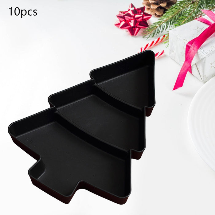 10x Christmas Tree Platter Nut and Candy Serving Tray for Fruits Nuts Office black