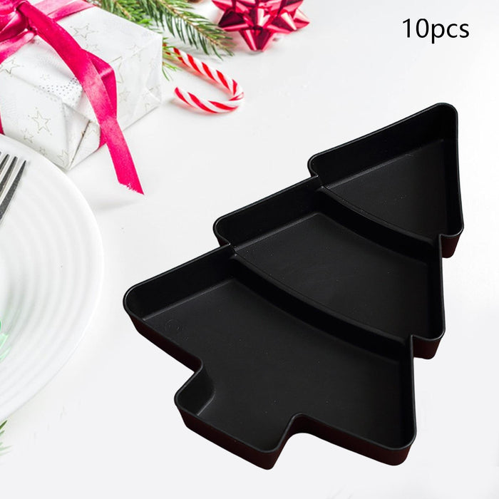 10x Christmas Tree Platter Nut and Candy Serving Tray for Fruits Nuts Office black