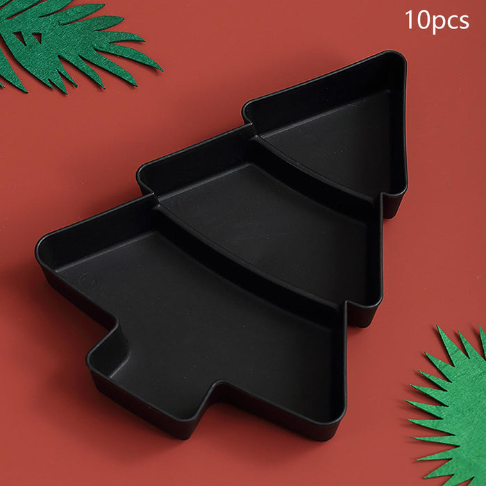 10x Christmas Tree Platter Nut and Candy Serving Tray for Fruits Nuts Office black