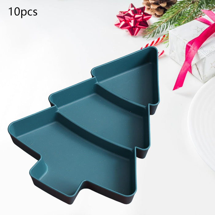 10x Christmas Tree Platter Nut and Candy Serving Tray for Fruits Nuts Office green