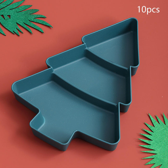 10x Christmas Tree Platter Nut and Candy Serving Tray for Fruits Nuts Office green