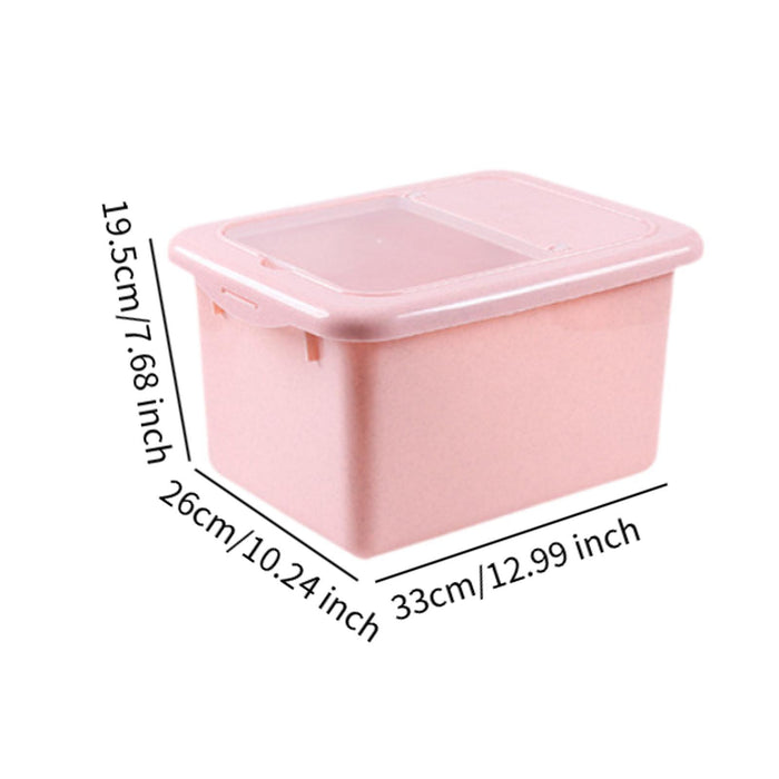 Sealed Rice Storage Box Solid Rice Dispenser for Flour Home Cat and Dog Food Pink