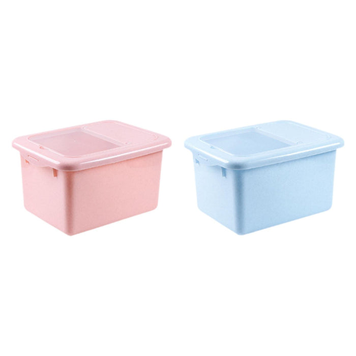 Sealed Rice Storage Box Solid Rice Dispenser for Flour Home Cat and Dog Food Pink