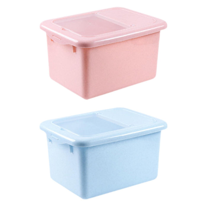 Sealed Rice Storage Box Solid Rice Dispenser for Flour Home Cat and Dog Food Pink