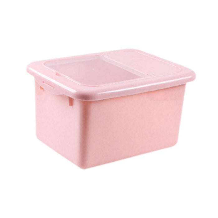 Sealed Rice Storage Box Solid Rice Dispenser for Flour Home Cat and Dog Food Pink