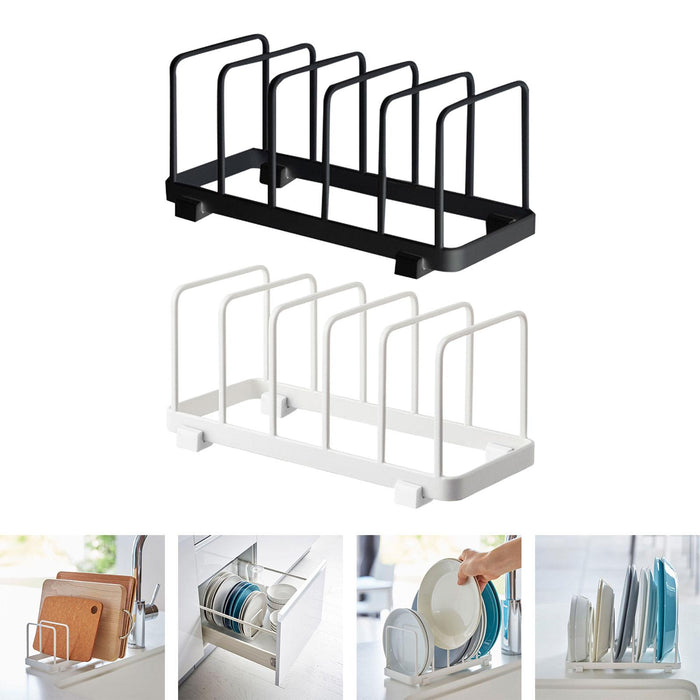 Dish Storage Rack 5 Grids Rest Dish Rack for Kitchen Cafe Countertop Cabinet Black