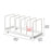 Dish Storage Rack 5 Grids Rest Dish Rack for Kitchen Cafe Countertop Cabinet White