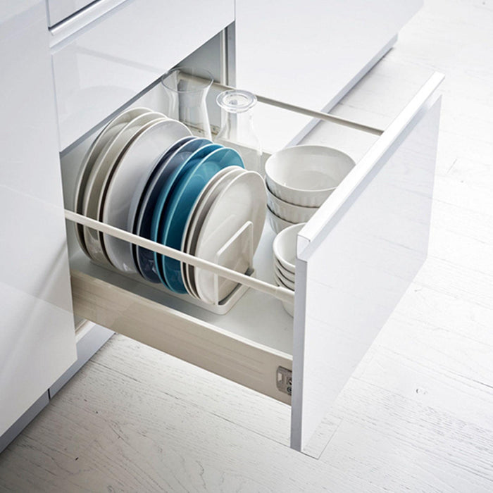 Dish Storage Rack 5 Grids Rest Dish Rack for Kitchen Cafe Countertop Cabinet White