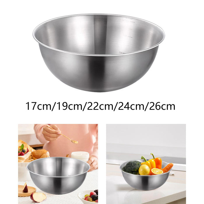 Stainless Steel Bowl Lightweight Cereal Bowl for Kitchen Dining Table Cereal 17cmx17cmx7.5cm