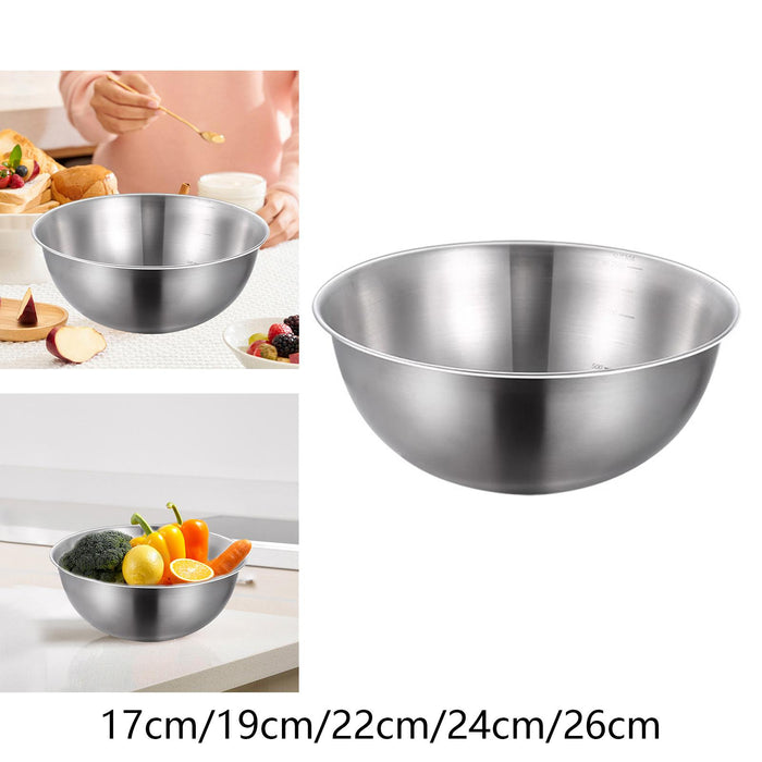 Stainless Steel Bowl Lightweight Cereal Bowl for Kitchen Dining Table Cereal 17cmx17cmx7.5cm