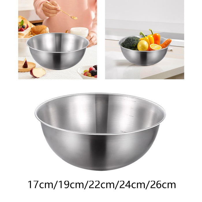 Stainless Steel Bowl Lightweight Cereal Bowl for Kitchen Dining Table Cereal 17cmx17cmx7.5cm