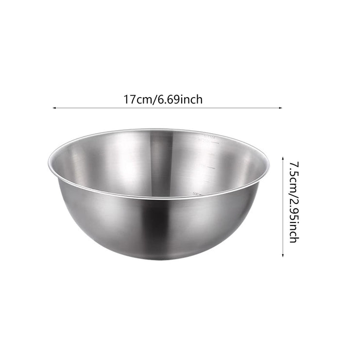 Stainless Steel Bowl Lightweight Cereal Bowl for Kitchen Dining Table Cereal 17cmx17cmx7.5cm