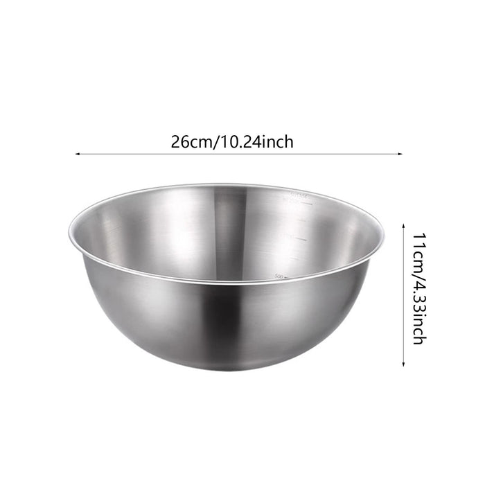 Stainless Steel Bowl Lightweight Cereal Bowl for Kitchen Dining Table Cereal 26cmx26cmx11cm