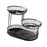 3 Tier Metal Fruit Basket Holder Space Saving Modern Fruit Bowl Stand Holder L    black