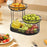 3 Tier Metal Fruit Basket Holder Space Saving Modern Fruit Bowl Stand Holder L    black