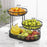 3 Tier Metal Fruit Basket Holder Space Saving Modern Fruit Bowl Stand Holder L    black