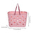 Beach Tote Bag Waterproof Travel Bag Portable Heart Design Hollow Bath pink