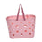 Beach Tote Bag Waterproof Travel Bag Portable Heart Design Hollow Bath pink