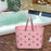 Beach Tote Bag Waterproof Travel Bag Portable Heart Design Hollow Bath pink